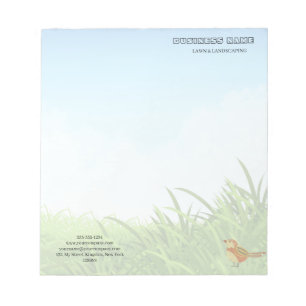 Professional Green Lawn Care & Landscaping Notepad