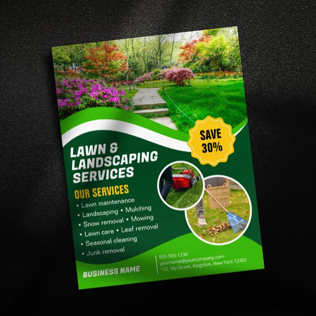 Professional Green Lawn care Lanscaping Mowing Flyer (Creator Uploaded)
