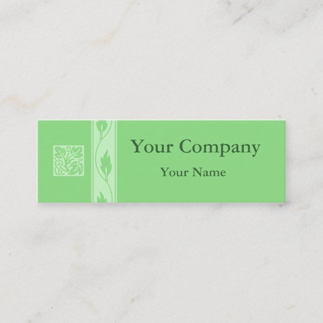 Professional green leaf business cards (Front)