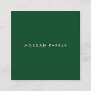 Professional Green  Modern Simple Square Business Card