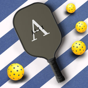 Professional Green Monogram Name + Initial Pickleball Paddle