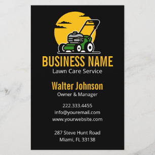 Professional Green Mowing Service Yellow Sun Flyer