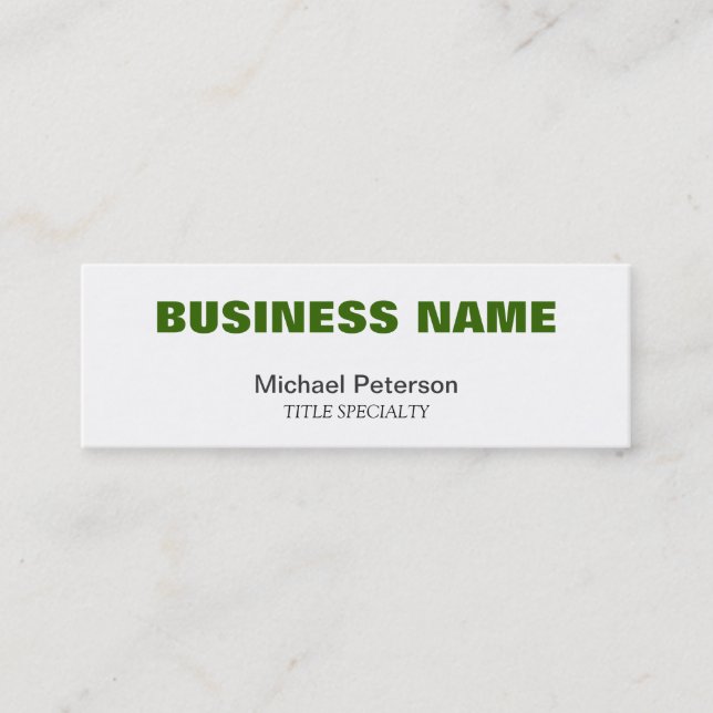 Professional Green Skinny Business Card (Front)