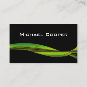 Professional Green Wave Business Card Black