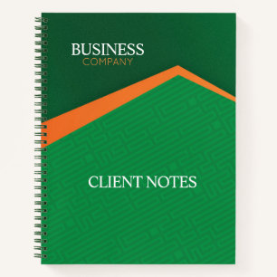Professional Green with Orange Stripe Corporate Notebook