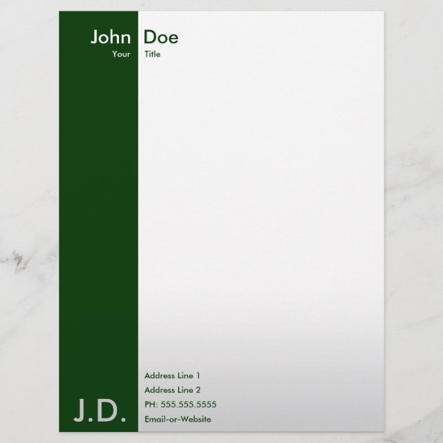 professional greens custom letterhead (Front)