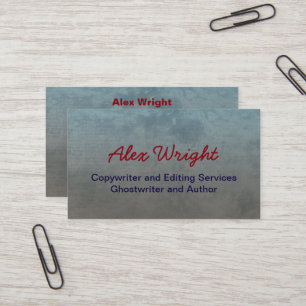 Professional Grey Abstract Freelance Writer Author Business Card