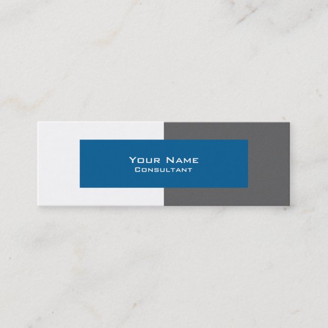 Professional Grey and Blue Business Card Template (Front)