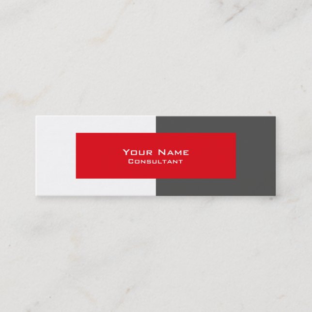 Professional Grey and Red Business Card Template (Front)