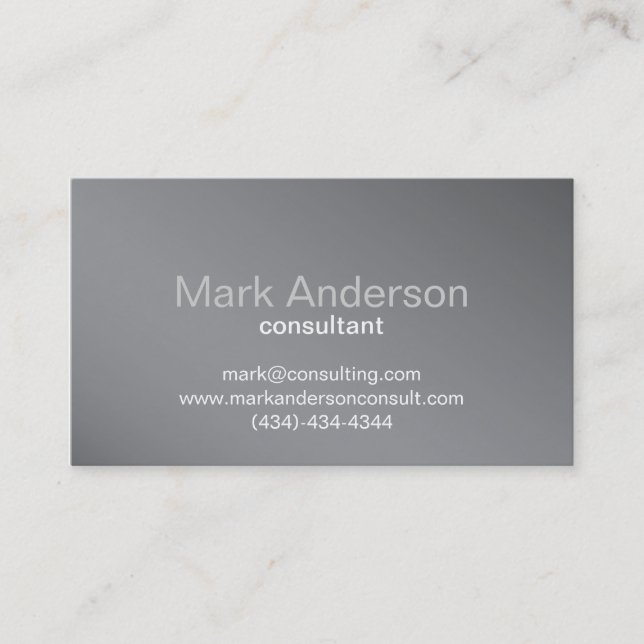Professional Grey Background Business Card (Front)