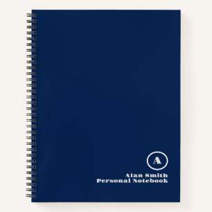 Professional Grey Black Monogram Notebook