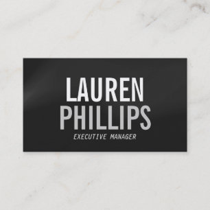 Professional Grey Bold Text Business Card