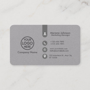 Professional Grey Business Card with Logo 