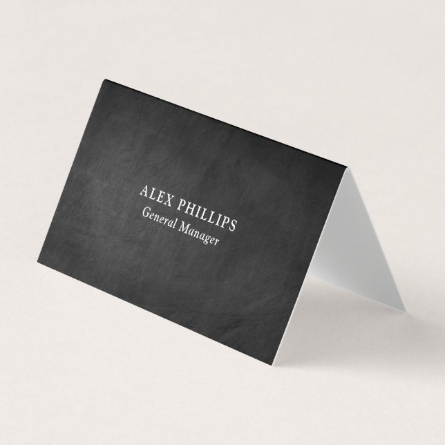Professional Grey Chalkboard Background Original Business Card (Front)