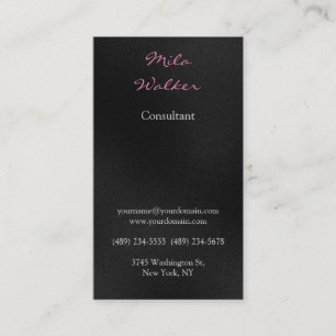 Professional Grey Colour Handwriting Plain Unique Business Card