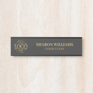 Professional Grey Custom Business Logo Office Door Sign