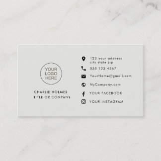 Professional Grey | Custom Icons Social Media Business Card