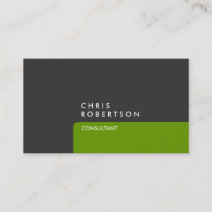Professional Grey Green Stripe Business Card