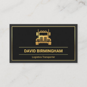 Professional Grey Layers Gold Truck Frame Trucking Business Card