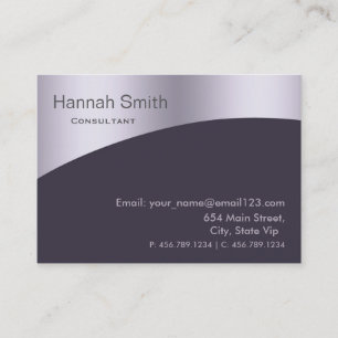 Professional Grey Metal Elegant Modern Black Business Card