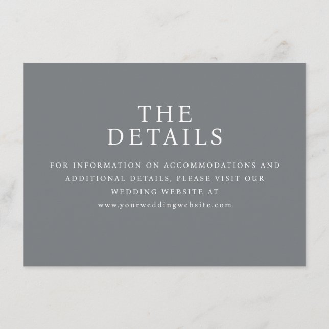 Professional Grey Minimalist Wedding Website Card (Front)