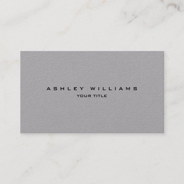 Professional grey modern plain unique business card (Front)