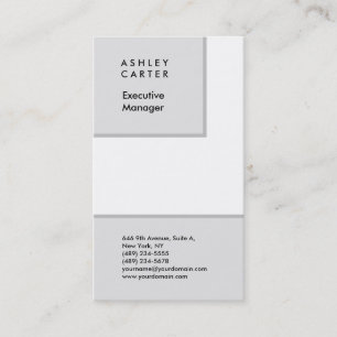 Professional grey white plain minimalist modern business card