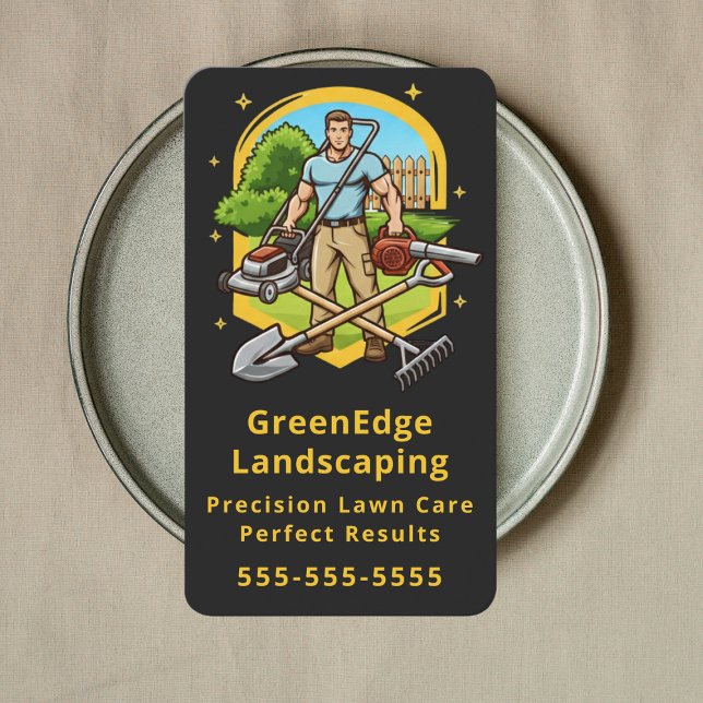 Professional Groundskeeping Lawn Care Landscaping Business Card (Creator Uploaded)