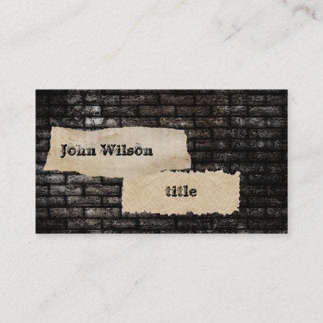 Professional grunge brick wall business card (Front)