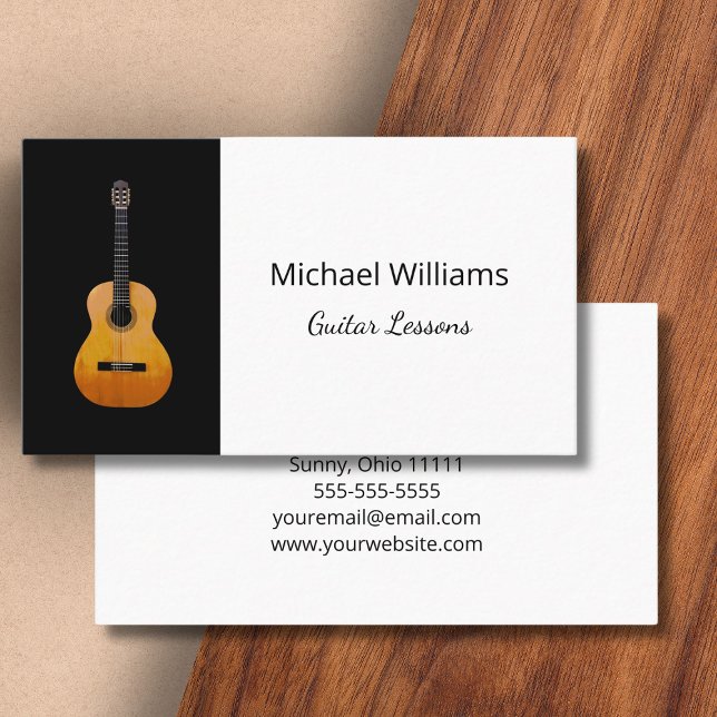 Professional Guitar Music Lessons Simple Musical  Business Card (Creator Uploaded)