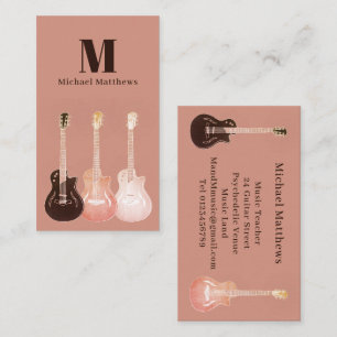 Professional Guitar Musician Music Teacher  Business Card