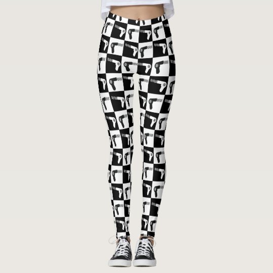 Professional Hair Drier Pattern for Hair Stylists Leggings