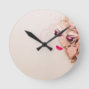 Professional Hair & Makeup Salon Round Clock