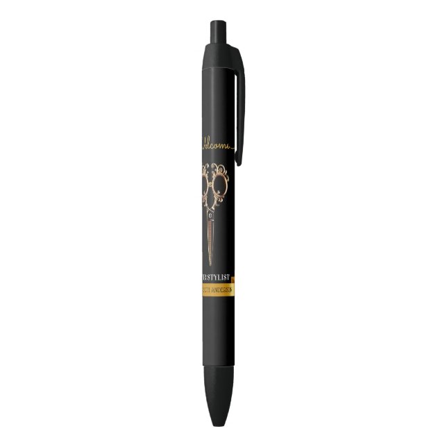 Professional Hair Stylist Beauty Salon        Black Ink Pen (Bottom (Vertical))