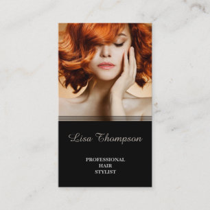 Professional Hair Stylist Elegant Beauty Salon Business Card