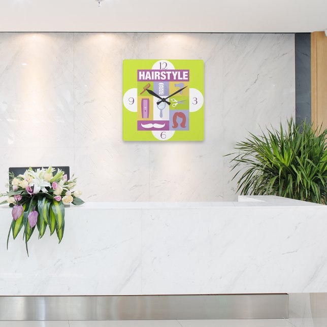 Professional Hair Stylist Iconic Designed Square Wall Clock (Creator Uploaded)