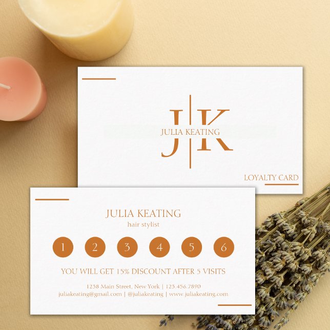 Professional Hair Stylist Modern Minimalist Salon Loyalty Card (Creator Uploaded)