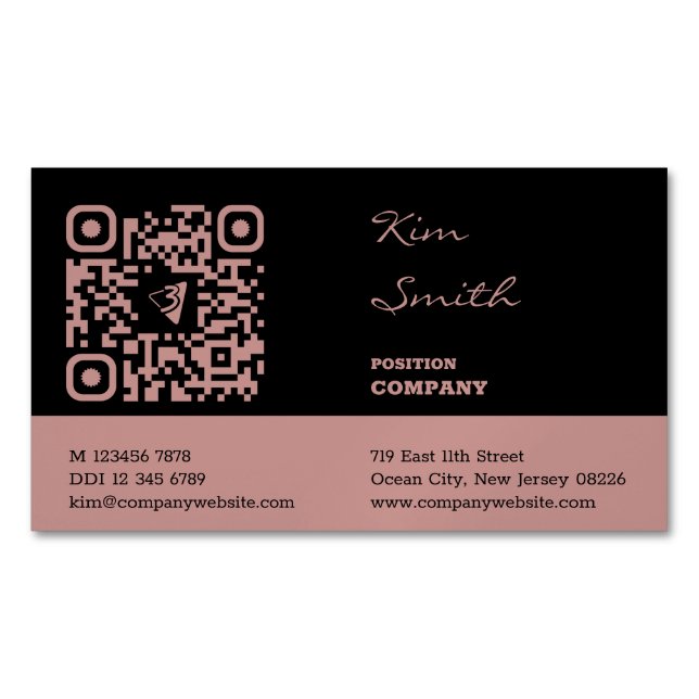 Professional Hair Stylist QR Code Magnetic Business Card (Front)