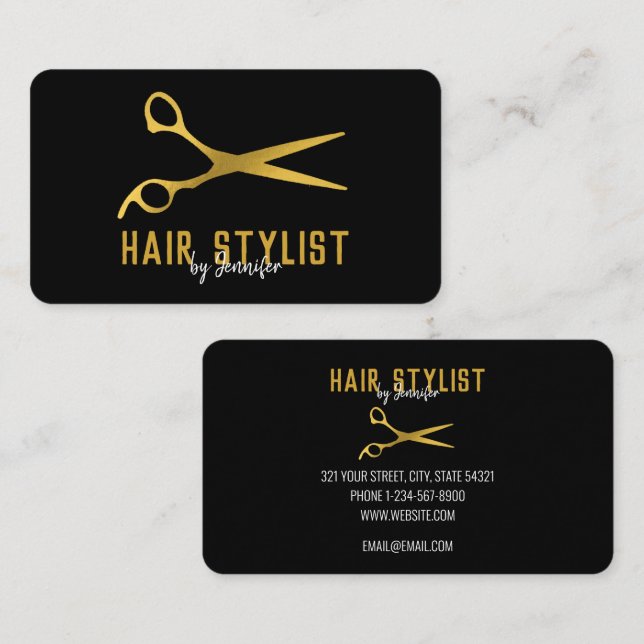 Professional Hair Stylist & Salon Business Card (Front/Back)