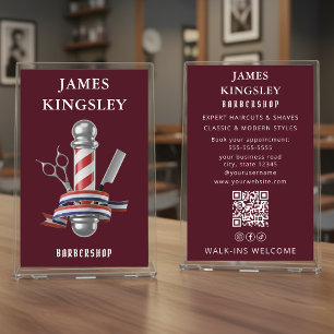 Professional Haircut Barber Pole Modern Barbershop Flyer