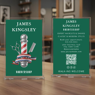 Professional Haircut Barber Pole Modern Barbershop Flyer