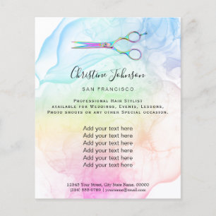 professional hairdresser alcohol ink design flyer