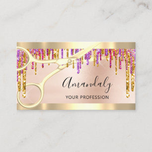 Professional Hairdresser Coiffeur Scissor Rose VIP Business Card