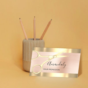 Professional Hairdresser Coiffeur Scissors Rose Business Card