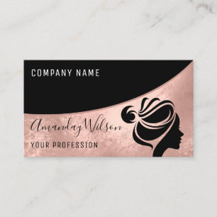 Professional Hairdresser Lashes Makeup Rose Business Card