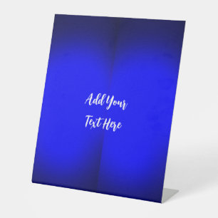 Professional handwriting add text modern blue pedestal sign
