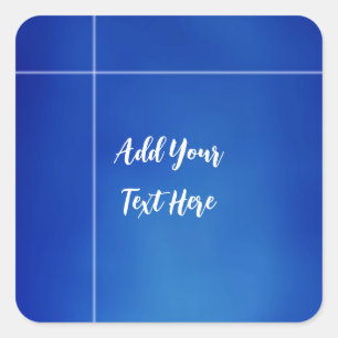 Professional handwriting add text modern blue square sticker