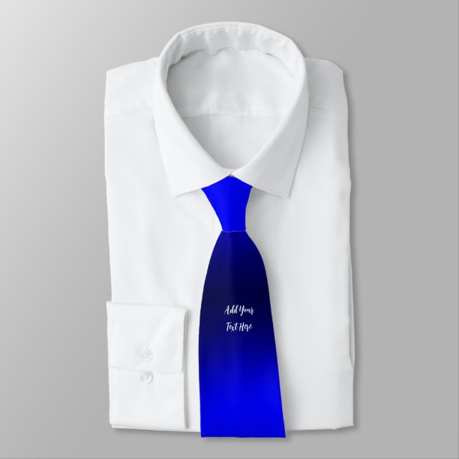 Professional handwriting add text modern blue tie (Tied)