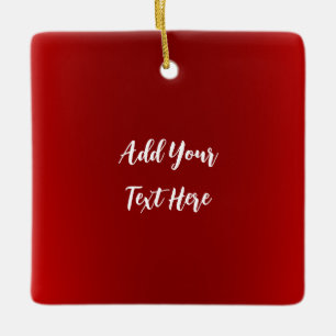 Professional handwriting add text modern red ceramic ornament