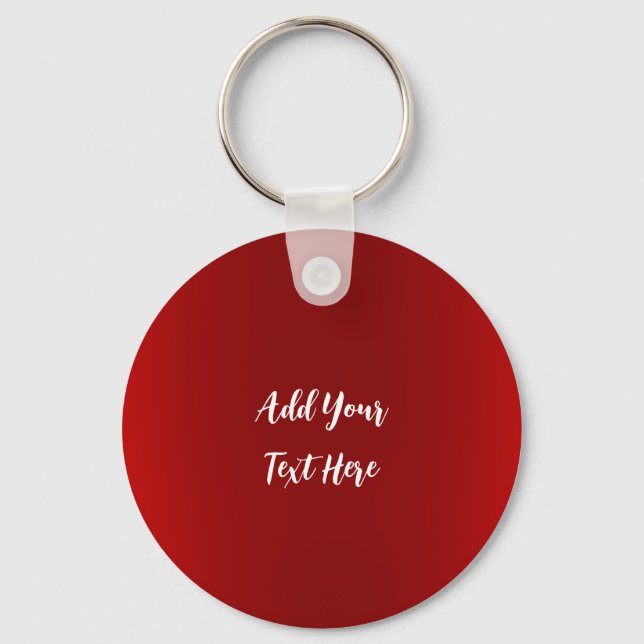 Professional handwriting add text modern red key ring (Front)